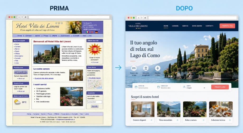 Confronto dimostrativo prima e dopo restyling